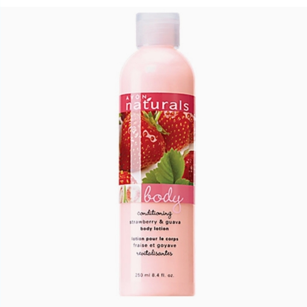 Rare Scent! Avon Naturals Strawberry & Guava Body Lotion. Full Size Bottle 8.4oz